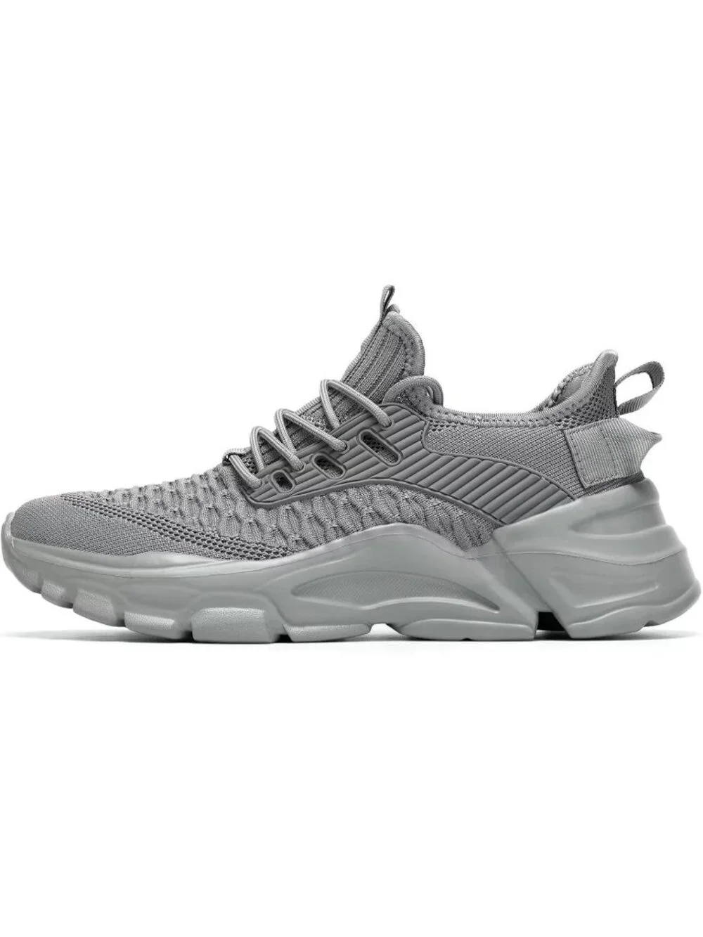 Men's Grey Lightweight Non Slip Resistant Athletic Sports Walking Gym Sneaker